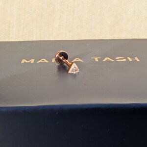 3mm Maria Tash Rose Gold Invisible Set Triangle Diamond Threaded Stud